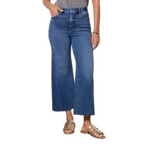 Good American Good Waist Palazzo Crop Wide Flare Leg Jeans 4
